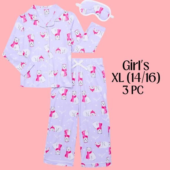 Pajama Set with‎ an Eye Mask Girl's XL (14/16) NWT - Picture 1 of 1